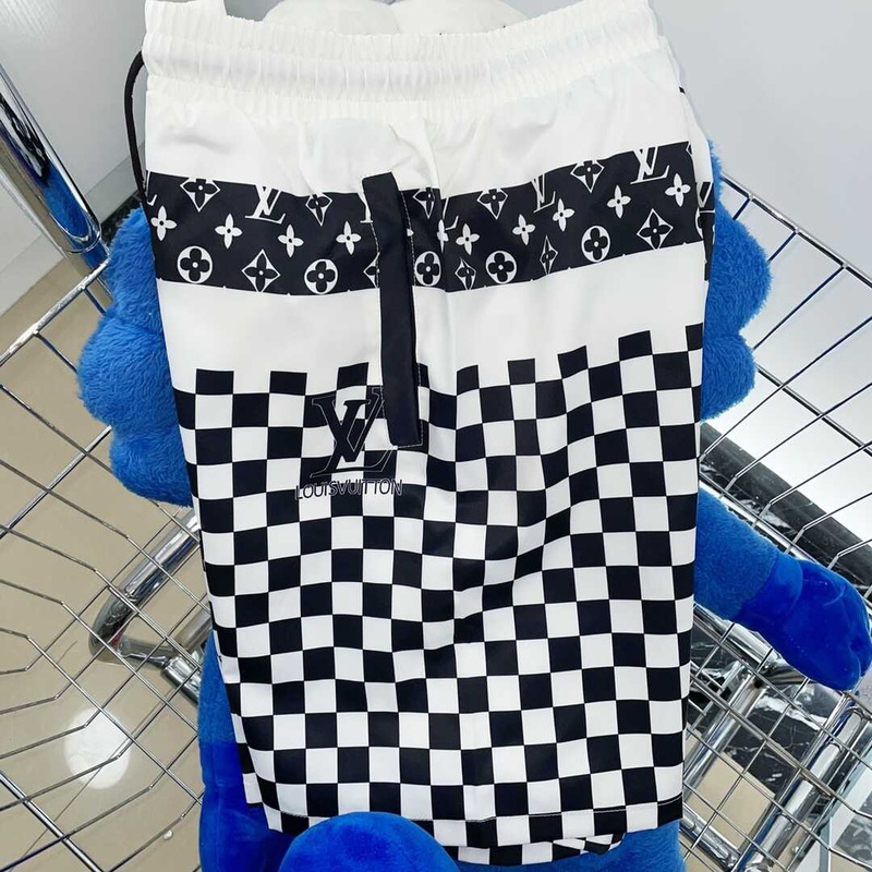 l**is V*t*n monogram shorts white/black