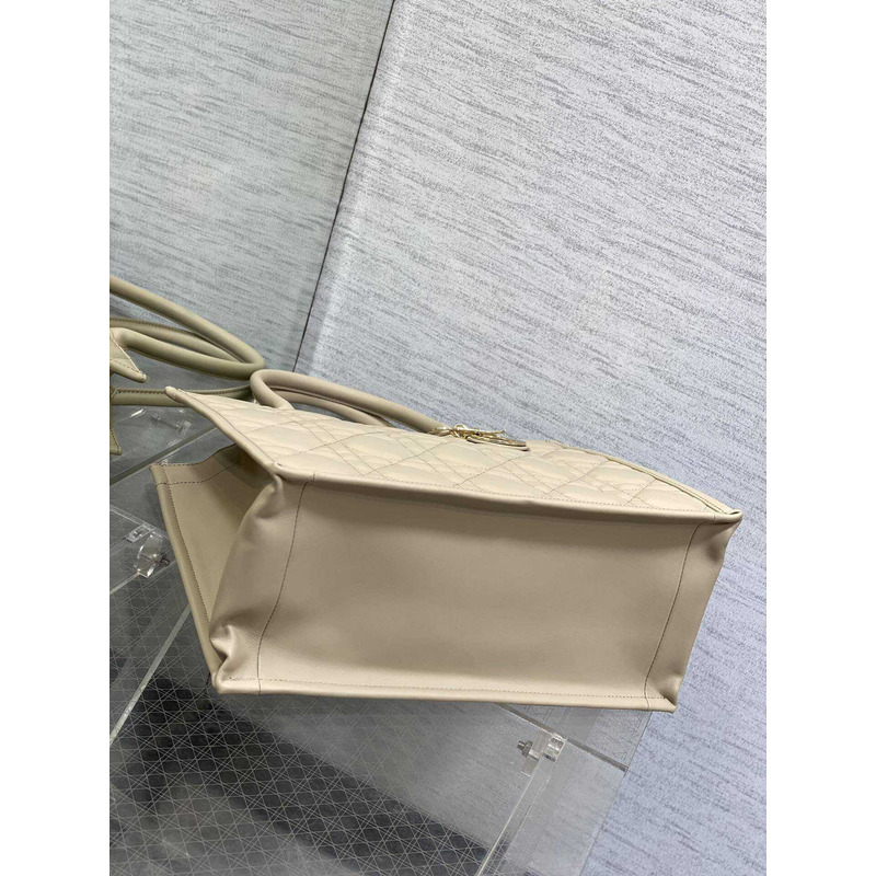 D*or medium D*or book tote beige macrocannage calfskin
