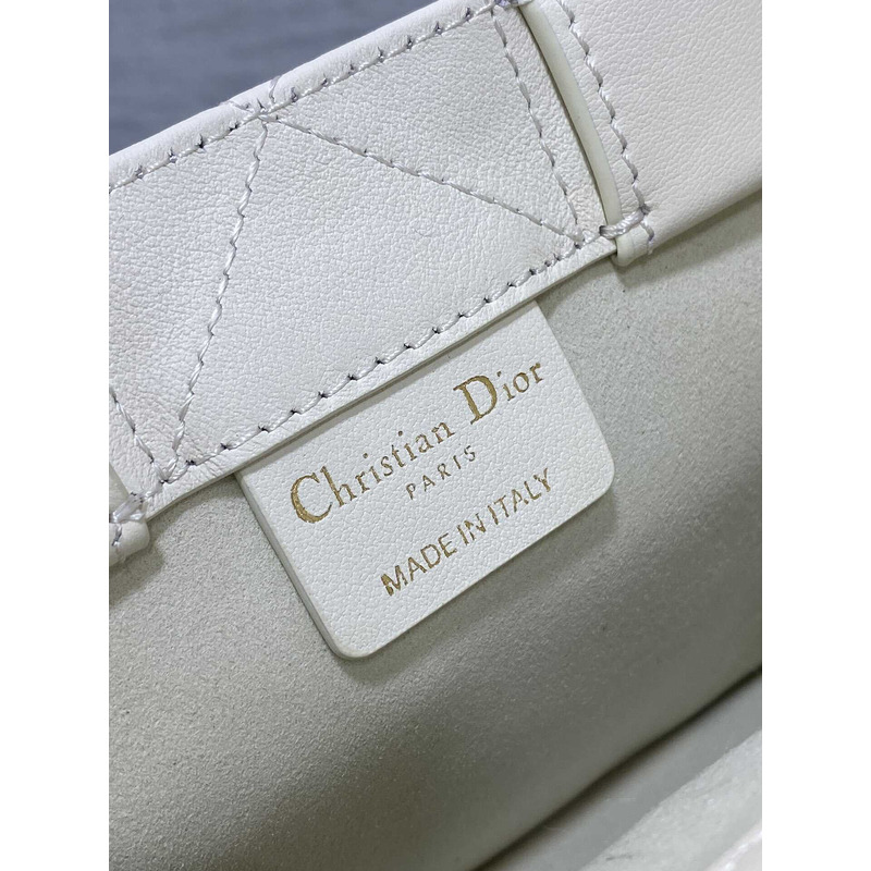 D*or mini D*or book tote macrocannage calfskin latte