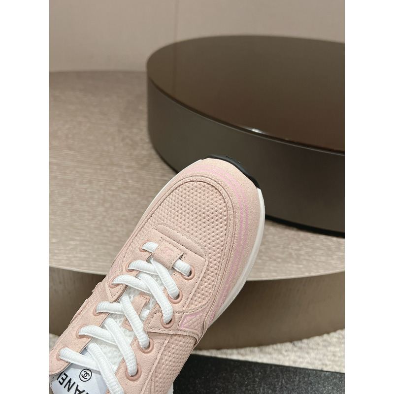 Ch*el sneakers fabric light pink