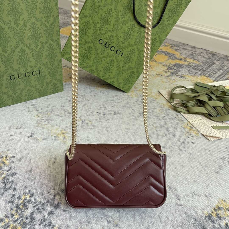 G*u*i marmont extra mini lambskin bag maroon