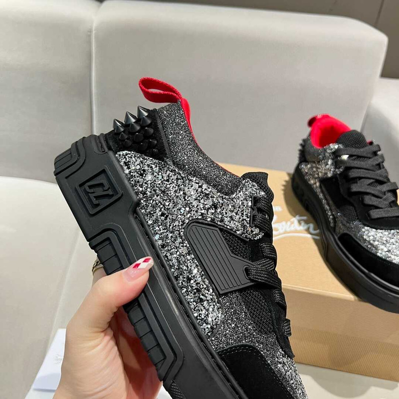 Ch**an louboutin astroloubi lace-up sneakers black