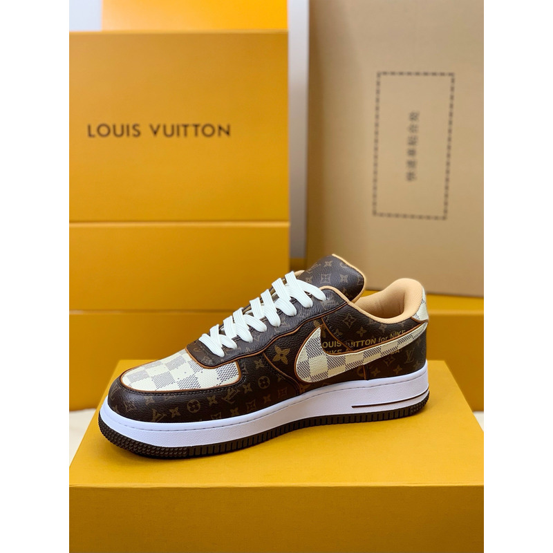 l**is V*t*n x airjordan 1 x virgil abloh brwon sneaker