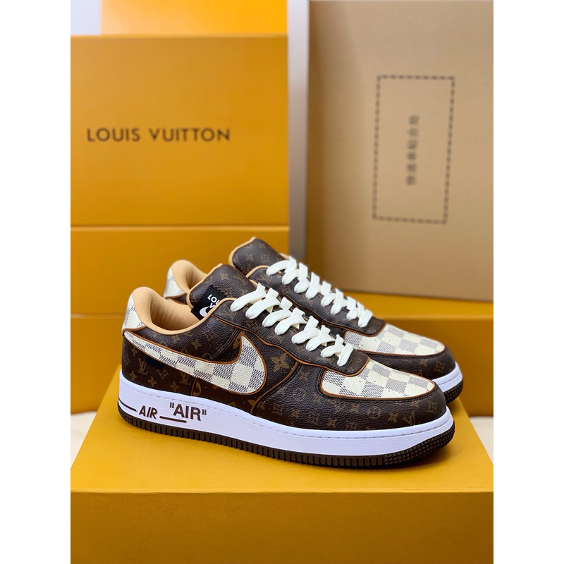 l**is V*t*n x airjordan 1 x virgil abloh brwon sneaker