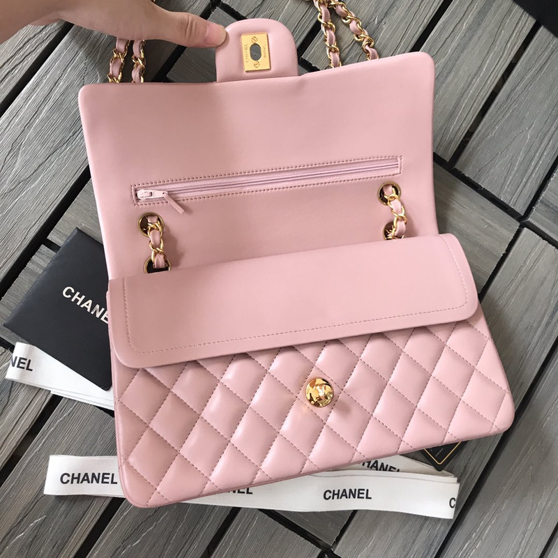 Ch*el classic flap shoulder bag pink