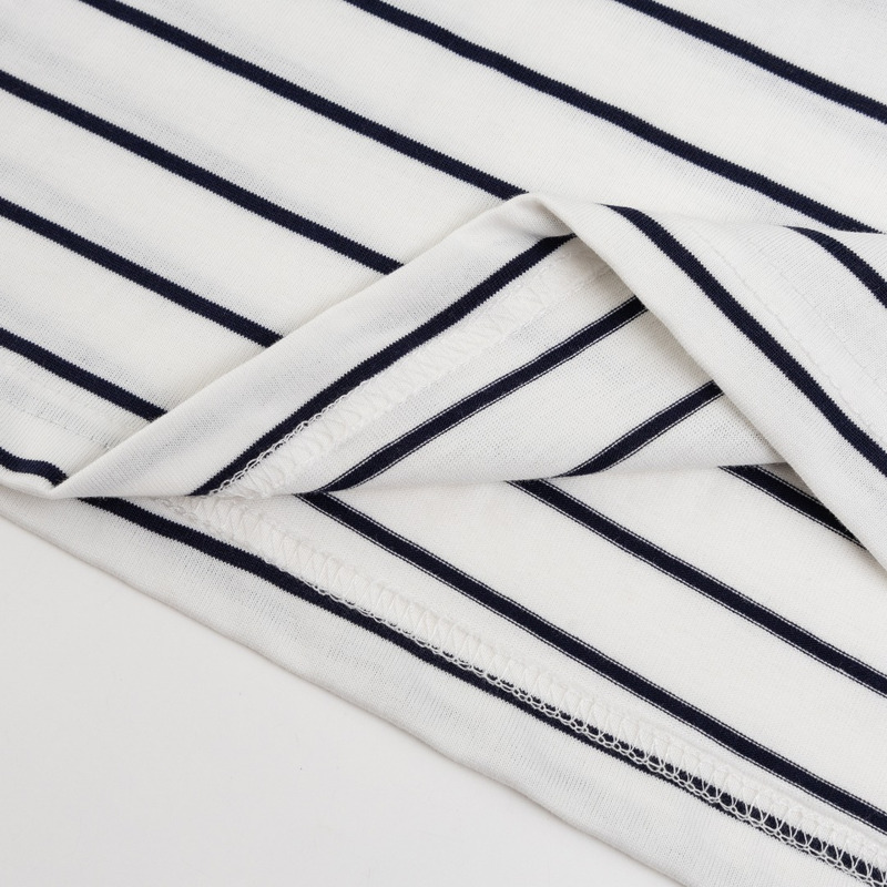 Miu Miu Jersey Polo Shirt Stripes Cotton Black and White