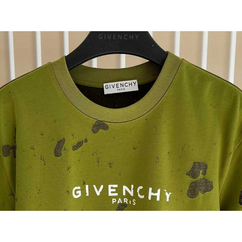 Givenchy Paris Print T-Shirt Dark Green
