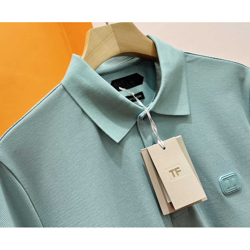 Tom Ford Cotton Polo Shirt Blue