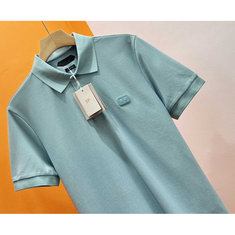 Tom Ford Cotton Polo Shirt Blue