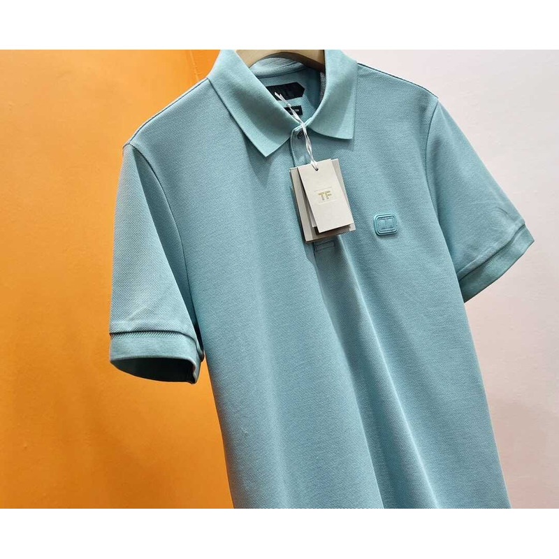 Tom Ford Cotton Polo Shirt Blue