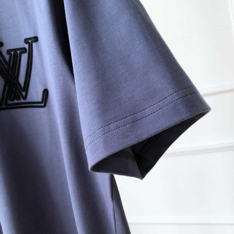 l**is V*t*n embroidered logo t-shirt blue