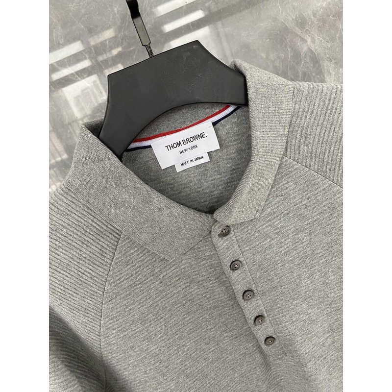 Thom Browne Cotton Polo Shirt Grey