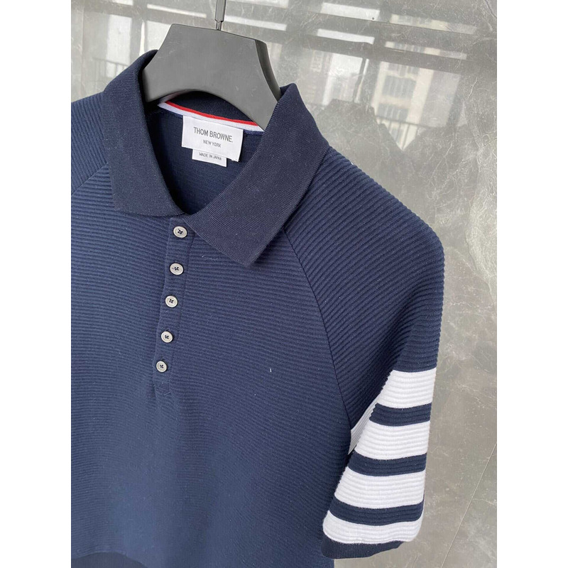 Thom Browne Cotton Polo Shirt Blue