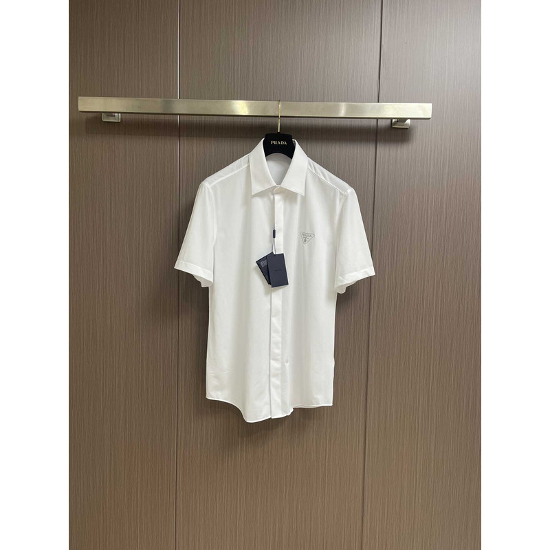Pra*a embroidered polo shirt white