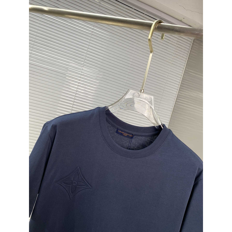 l**is V*t*n monogram cotton t-shirt blue