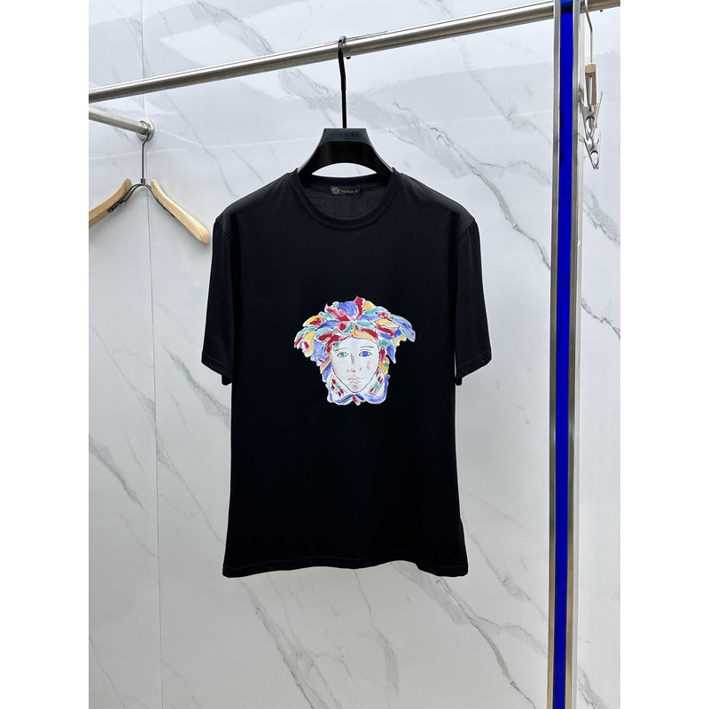 Versace Medusa Logo Cotton T-Shirt Black