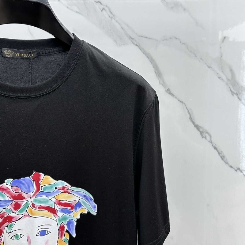 Versace Medusa Logo Cotton T-Shirt Black