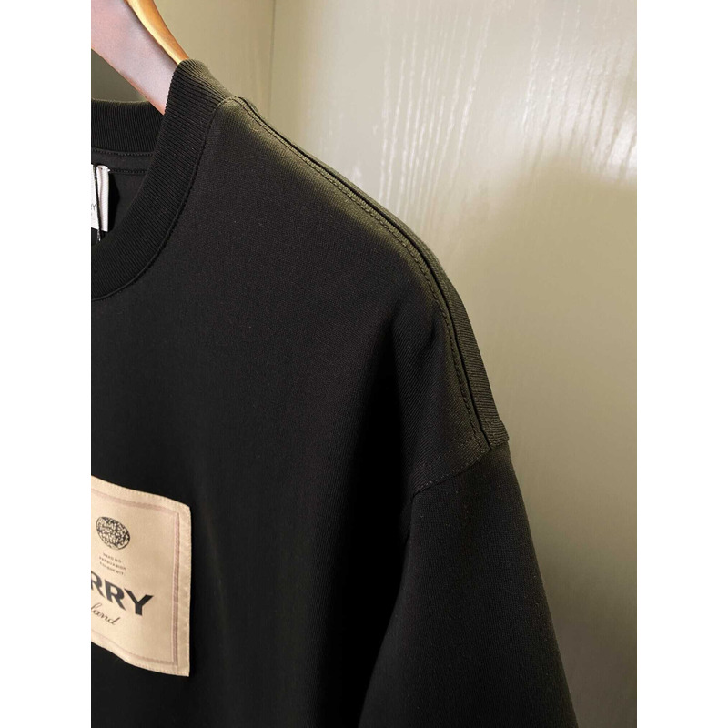 B**rry label applique cotton t-shirt black