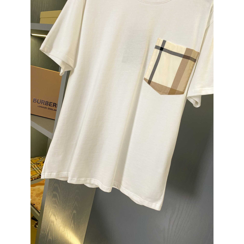 B**rry checked twill-trimmed cotton-jersey t-shirt white