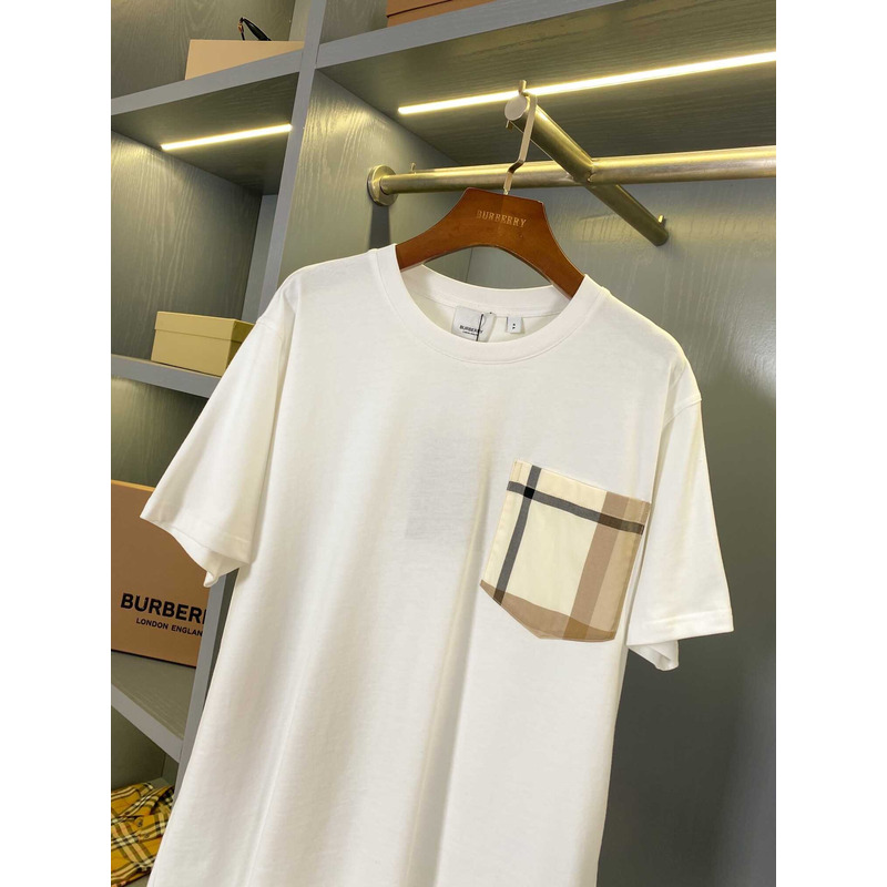 B**rry checked twill-trimmed cotton-jersey t-shirt white