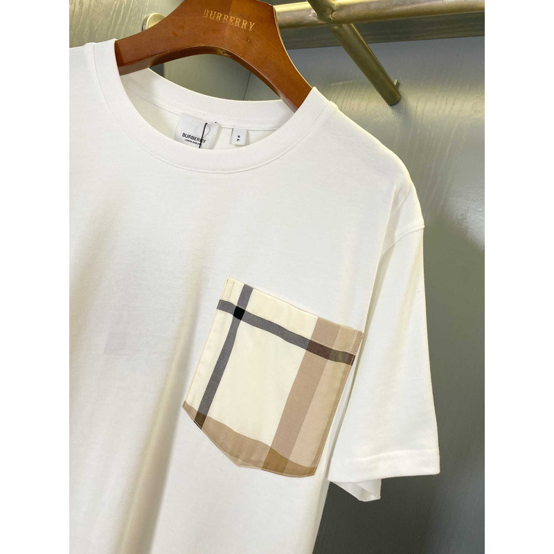 B**rry checked twill-trimmed cotton-jersey t-shirt white