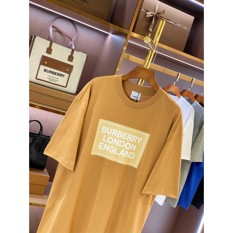 B**rry micro-label printed cotton t-shirt camei