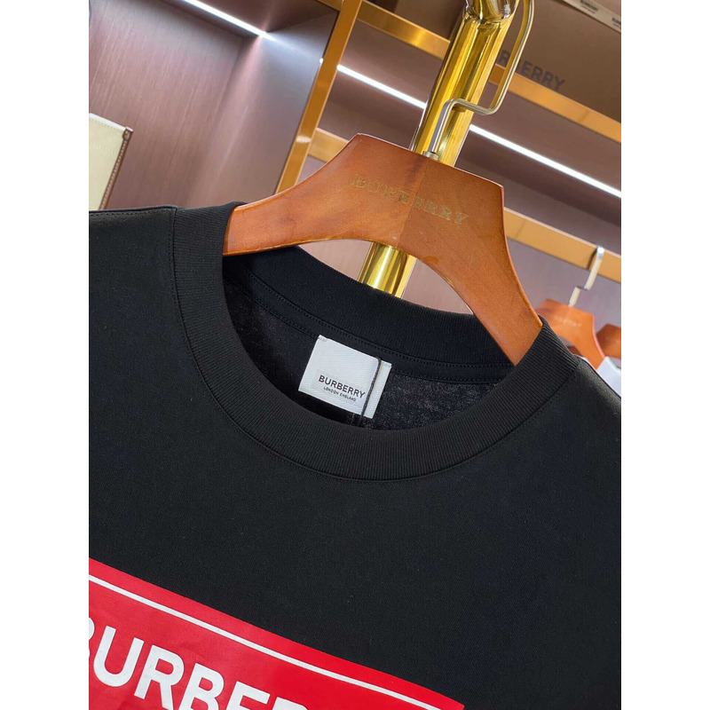 B**rry micro-label printed cotton t-shirt black