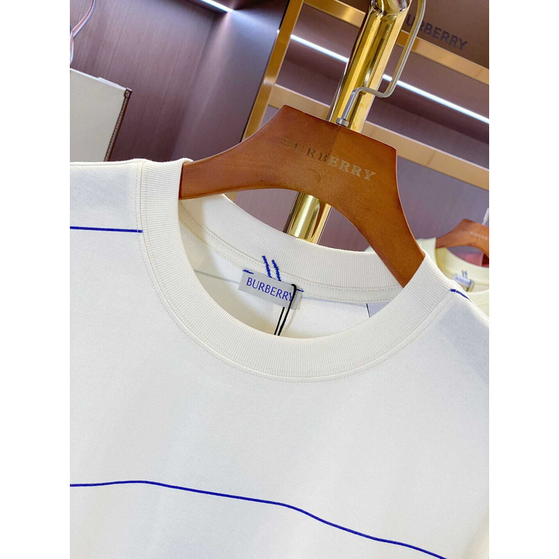 B**rry embroidered t-shirt with diagonal stripes white