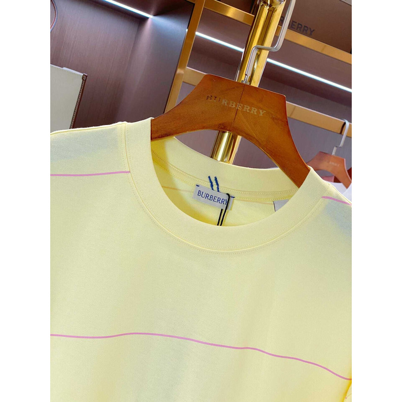 B**rry embroidered t-shirt with diagonal stripes yellow