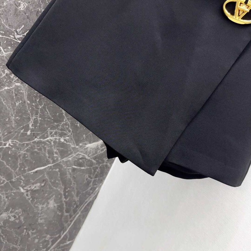 Valentino Crepe Couture Short Skirt Black
