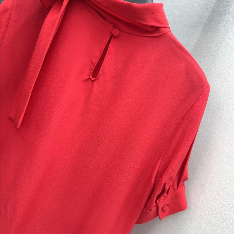 Valentino Georgette Top Red