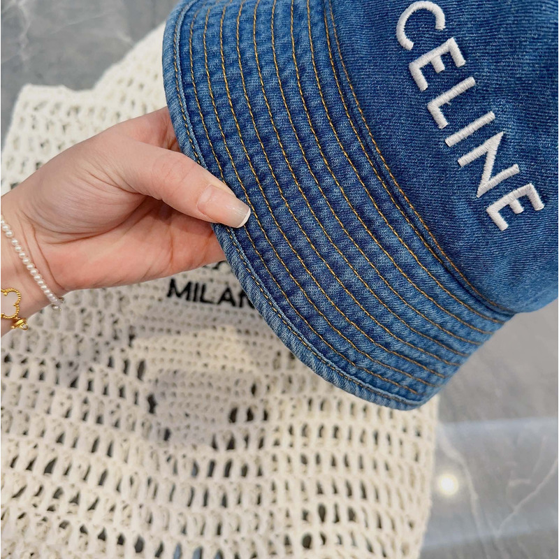 Ce**e denim buckle hat blue