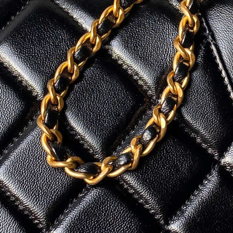 Ch*el mini bag with top handle black
