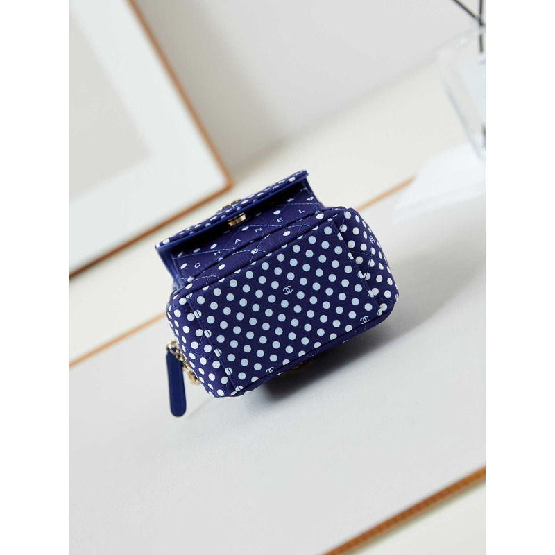 Ch*el logo polka dot backpack in blue
