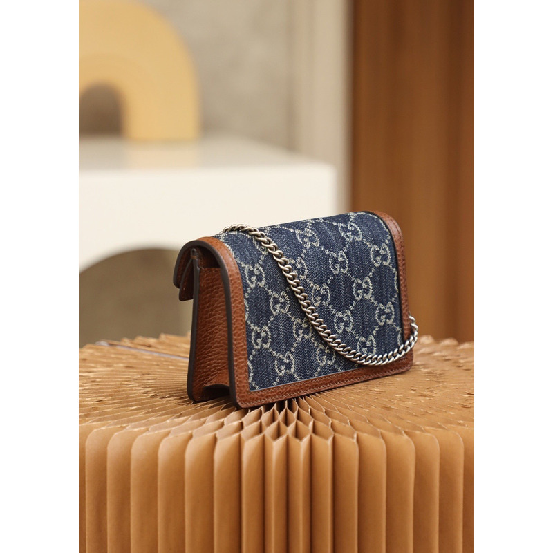 g*u*i dionysus shoulder bag S*per mini gg jacquard blue&brown