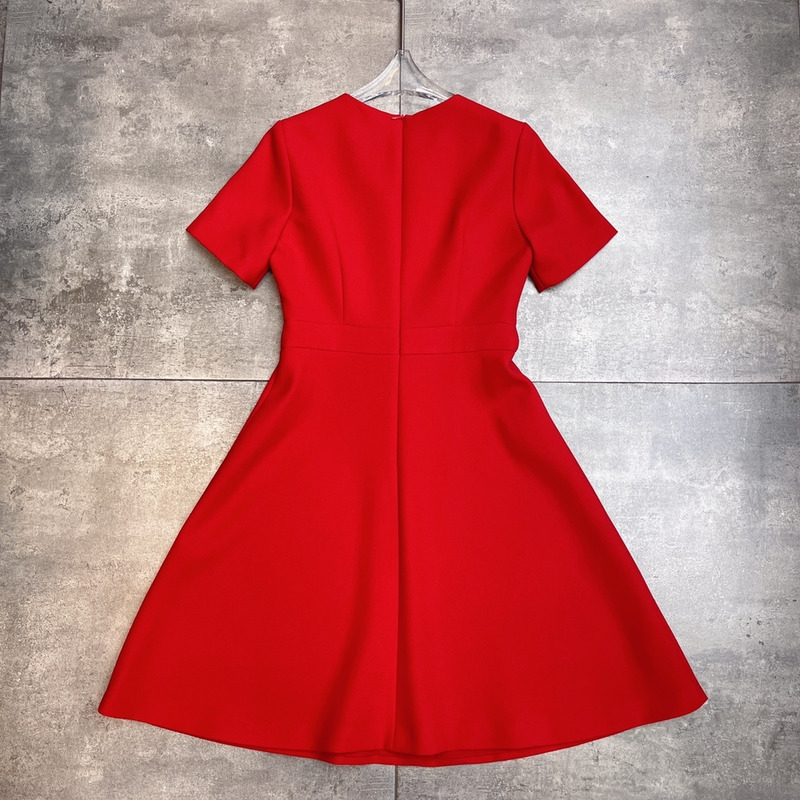 Valentino Crepe Couture Short Dress Red
