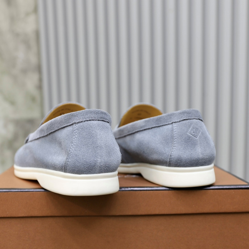 Loro Piana Suede Loafers Grey Blue