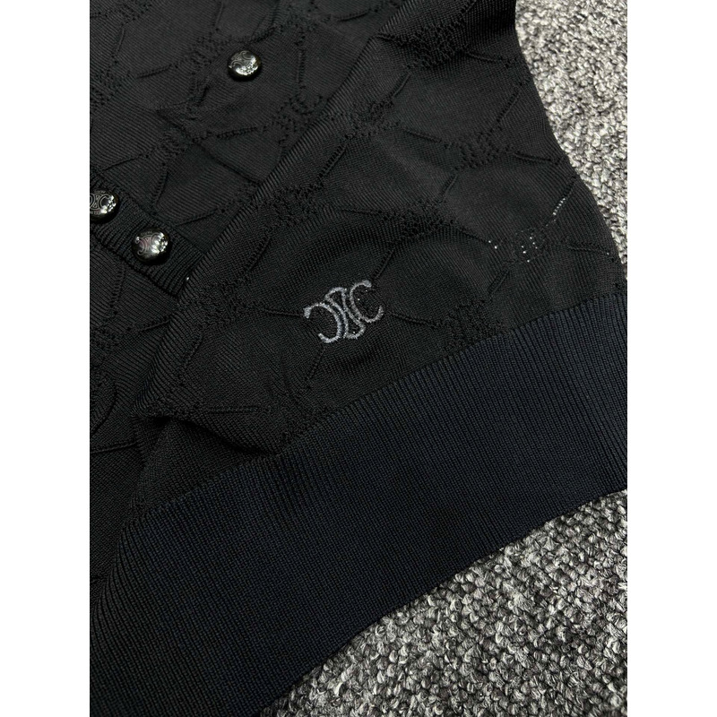 Loewe  Hollow Knit With Embroidered Logo Iconic Button Black