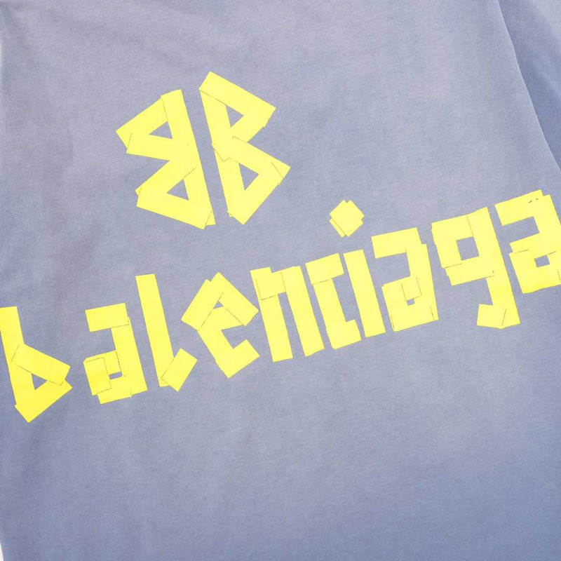 Ba*len*cia*ga cotton print t-shirt blue
