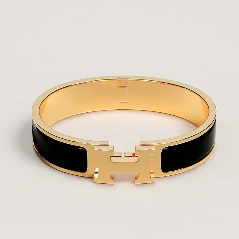 H**mes chic h bracelet gold and black