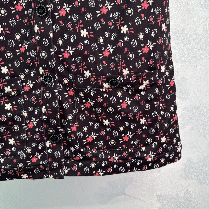 Ch*el top printed cotton black&multicolor