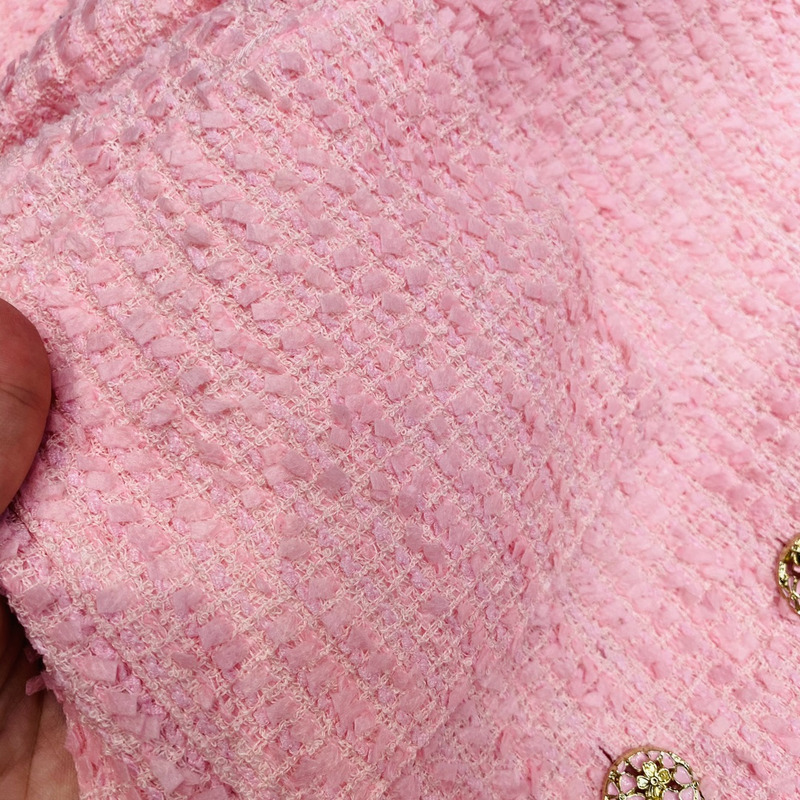 Ch*el jacket cotton tweed pink