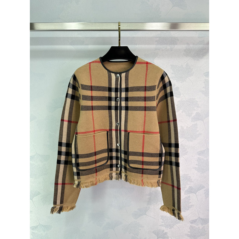 B**rry vintage-check bouclé collarless jacket