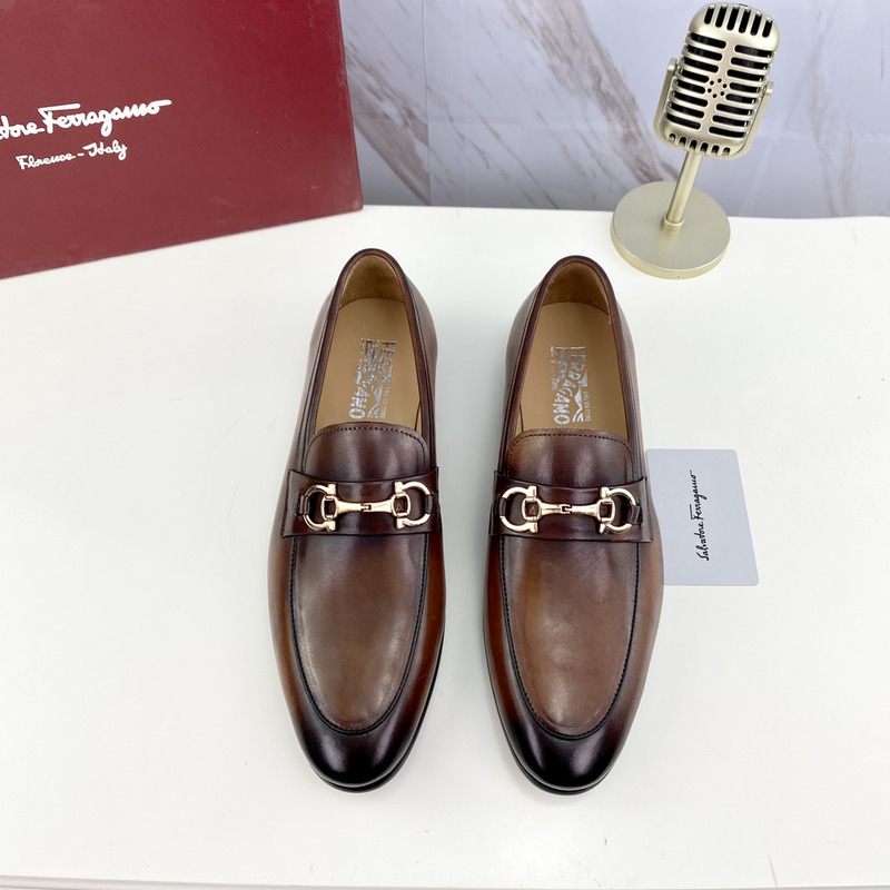 Ferragamo Ree Bit Loafer Brown