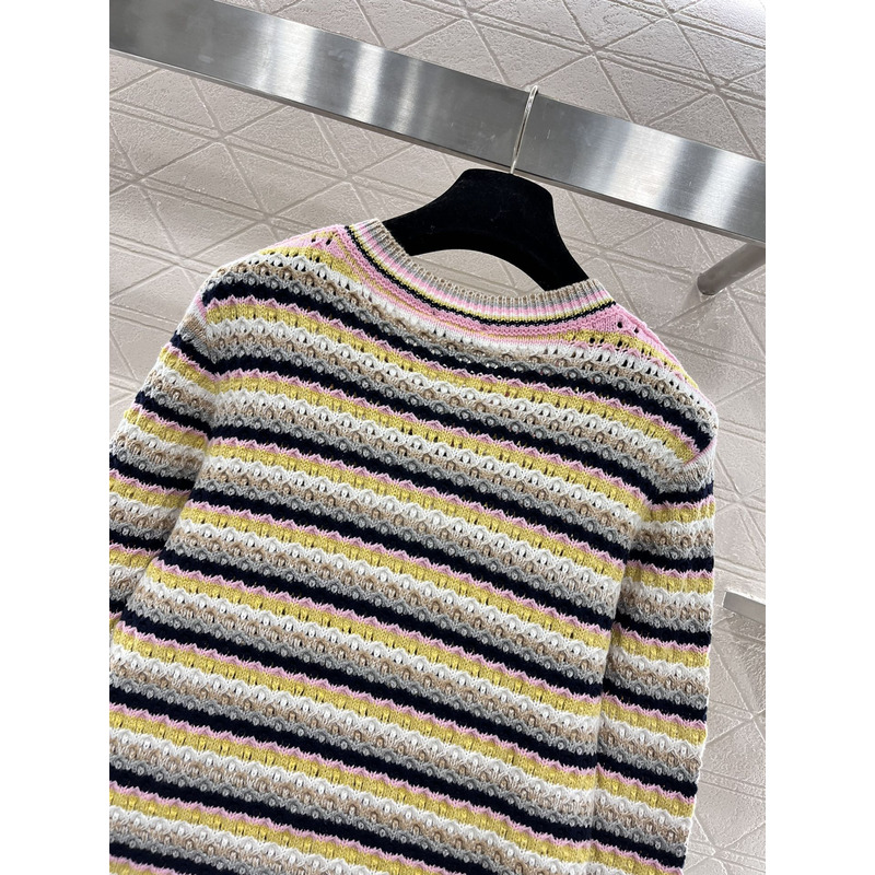 Ch*el striped cardigan in yellow