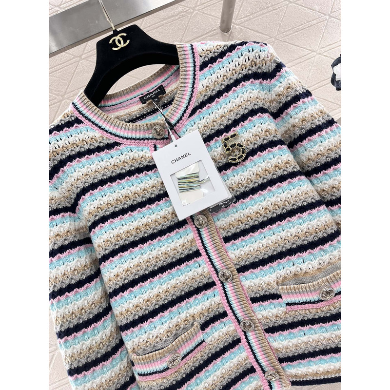 Ch*el striped cardigan in blue