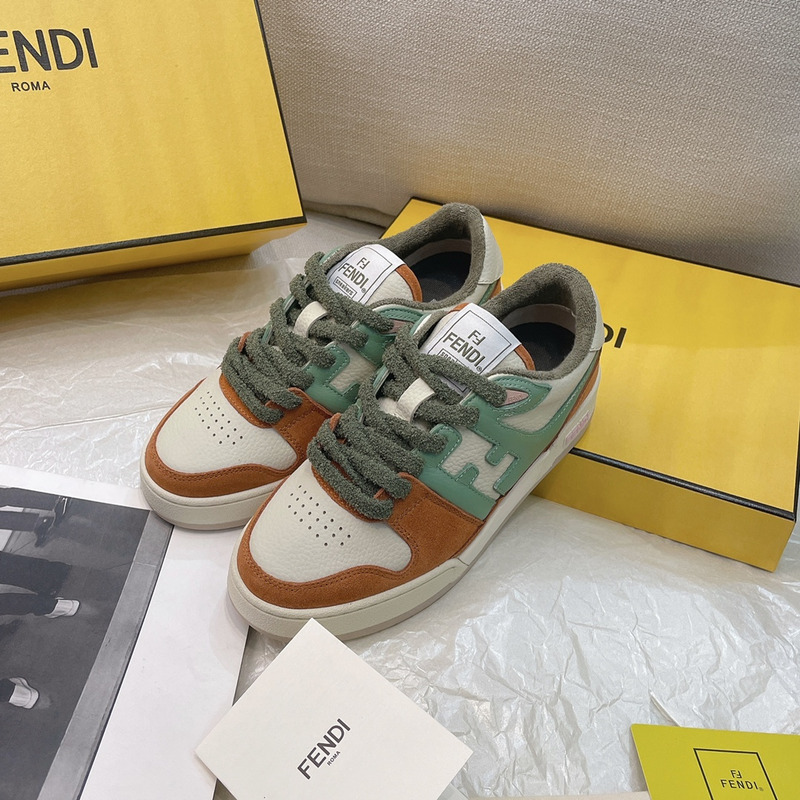 F**di match sneakers geeen and brown