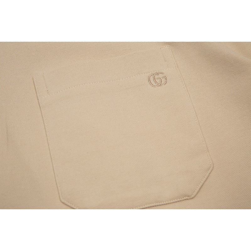 G*u*i cotton piquet polo with web collar t shirt