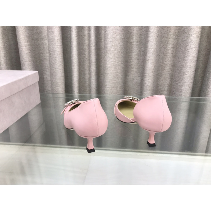 Jimmy Choo Melva Dorsay 50mm leather pumps Pink