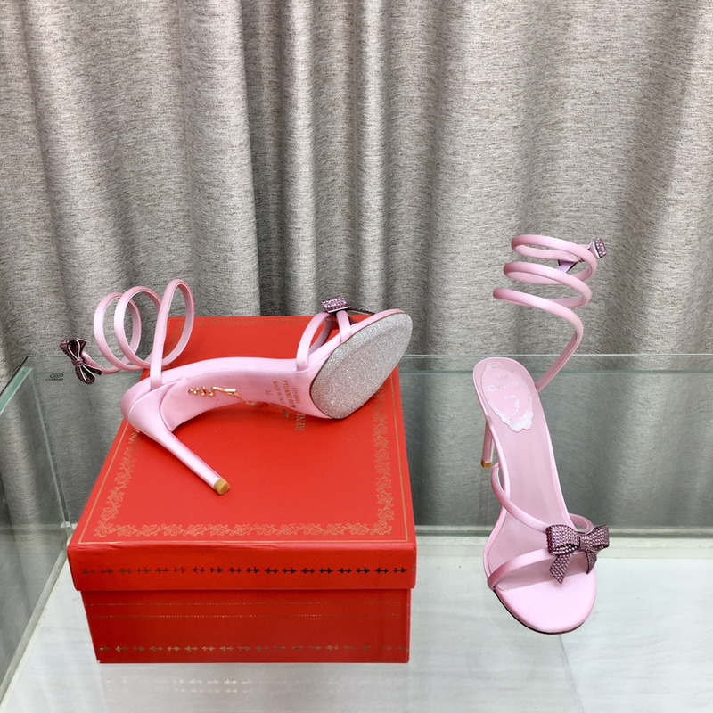 Rene Caovilla Cleo Bow Sandals 105 Pink